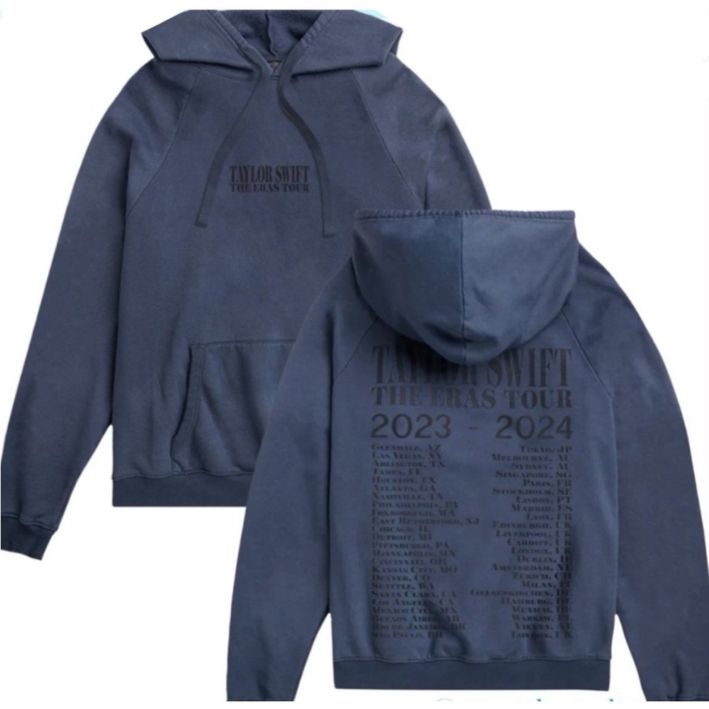 Taylor Swift Eras Tour 2023 Navy Blue Fleece Hoodie Sweatshirt